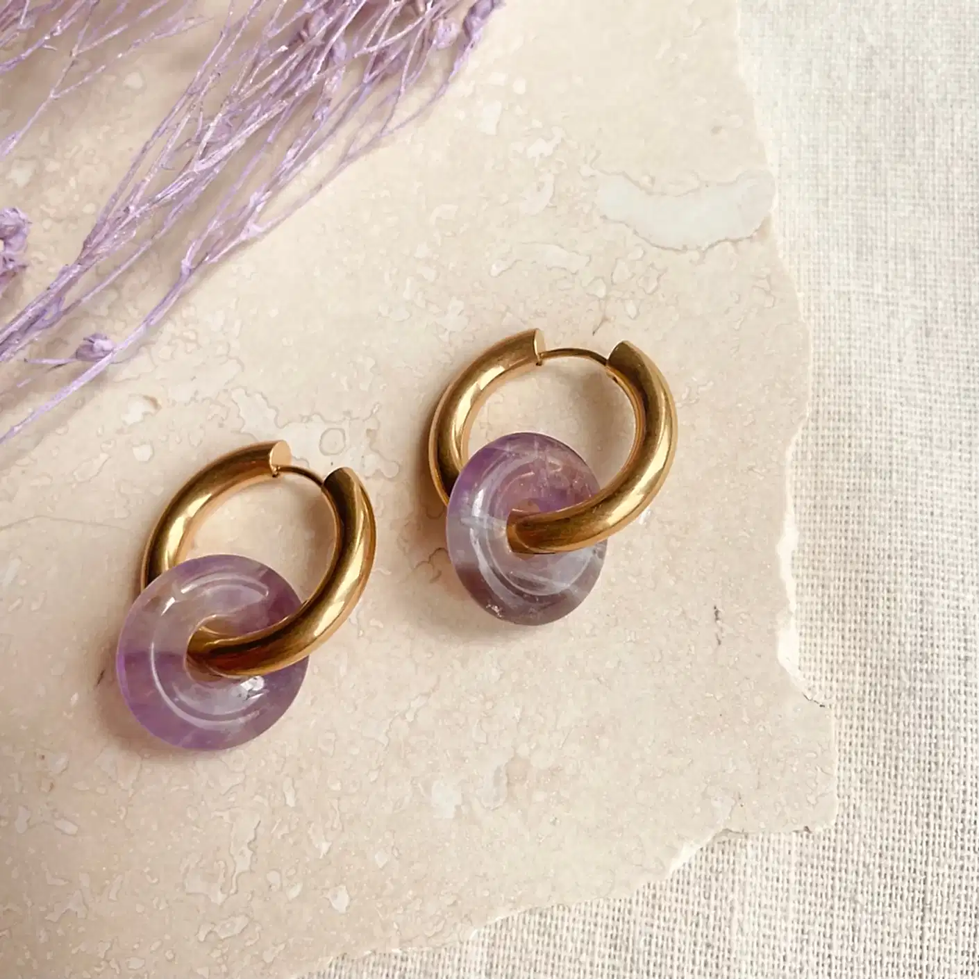 Everyday Lilac Hoops
