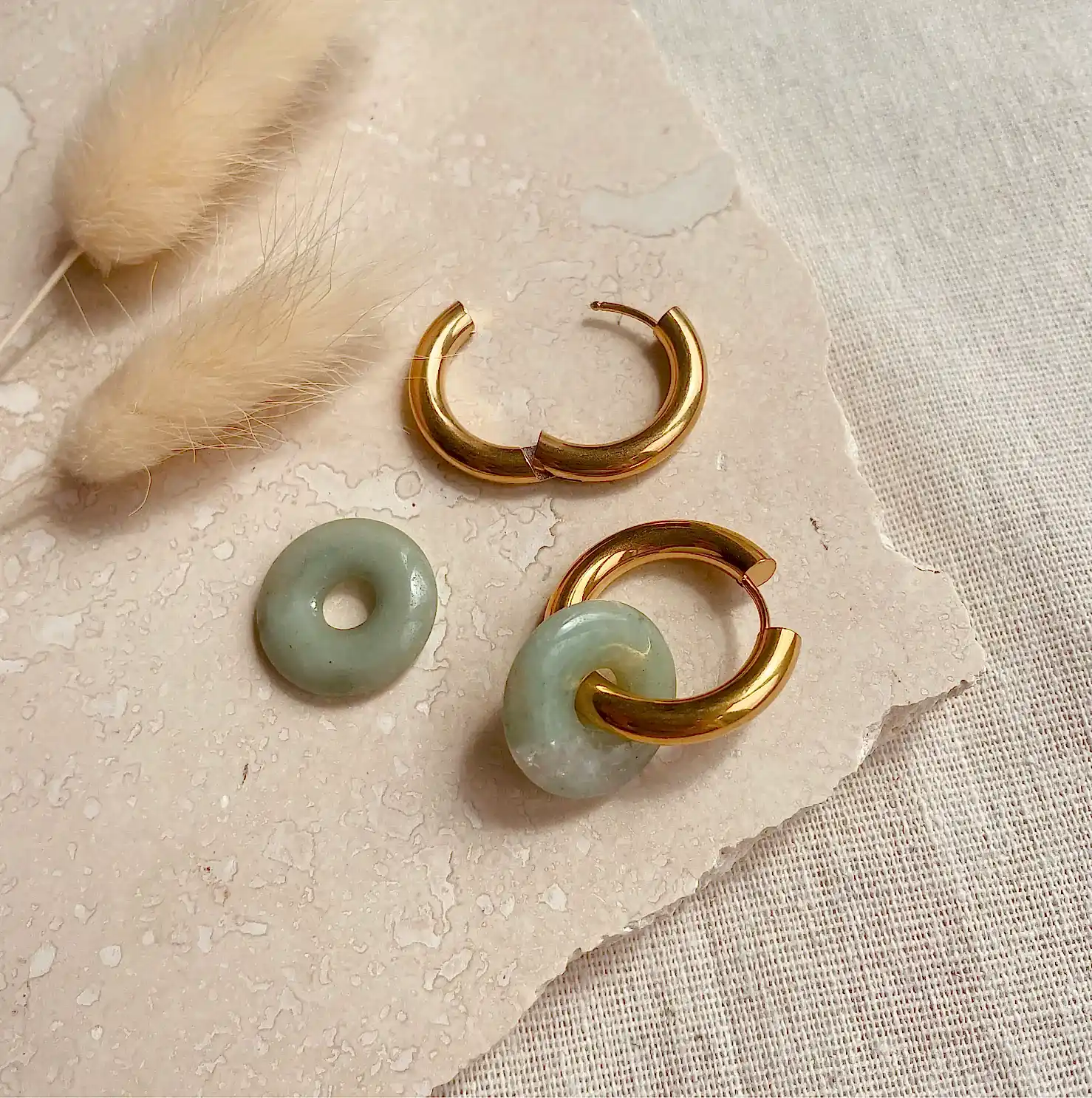 Everyday Jade Hoops