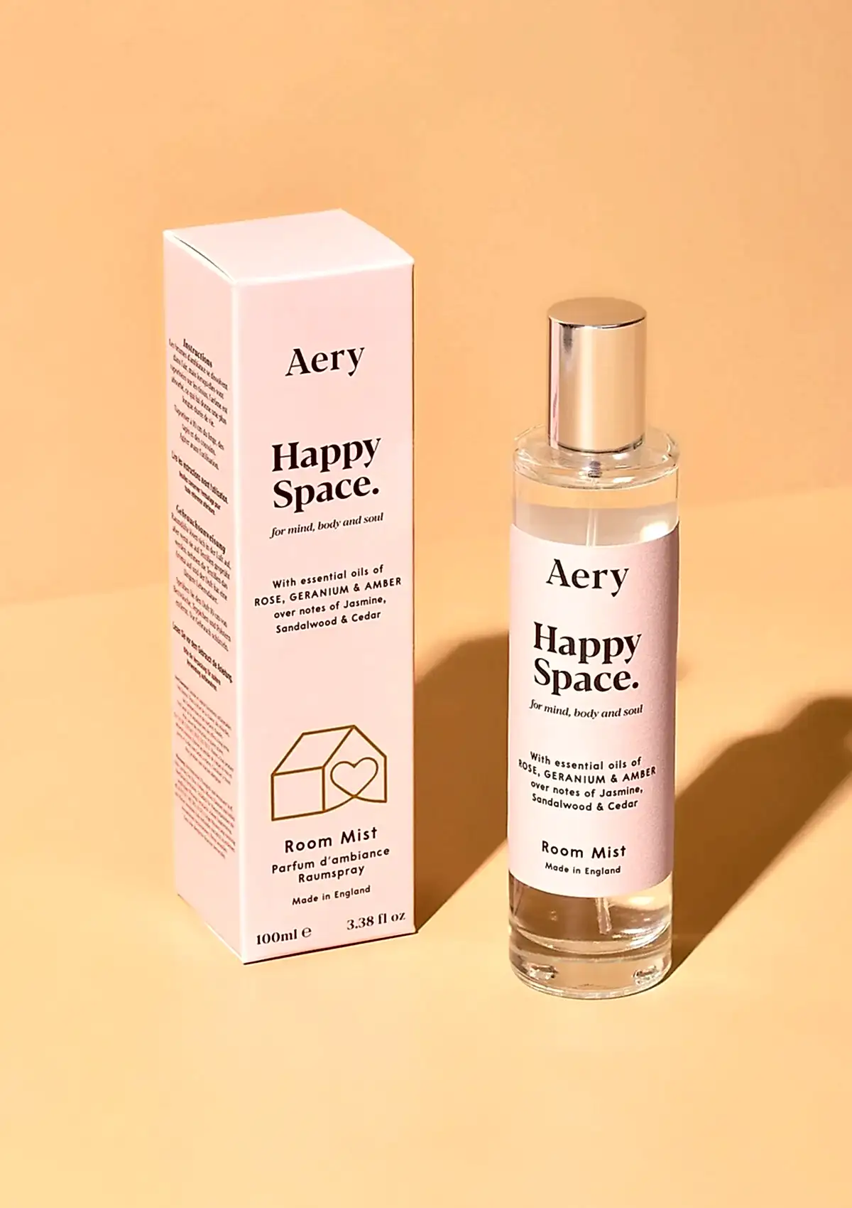 Happy Space Room Mist - Rose Geranium and Amber