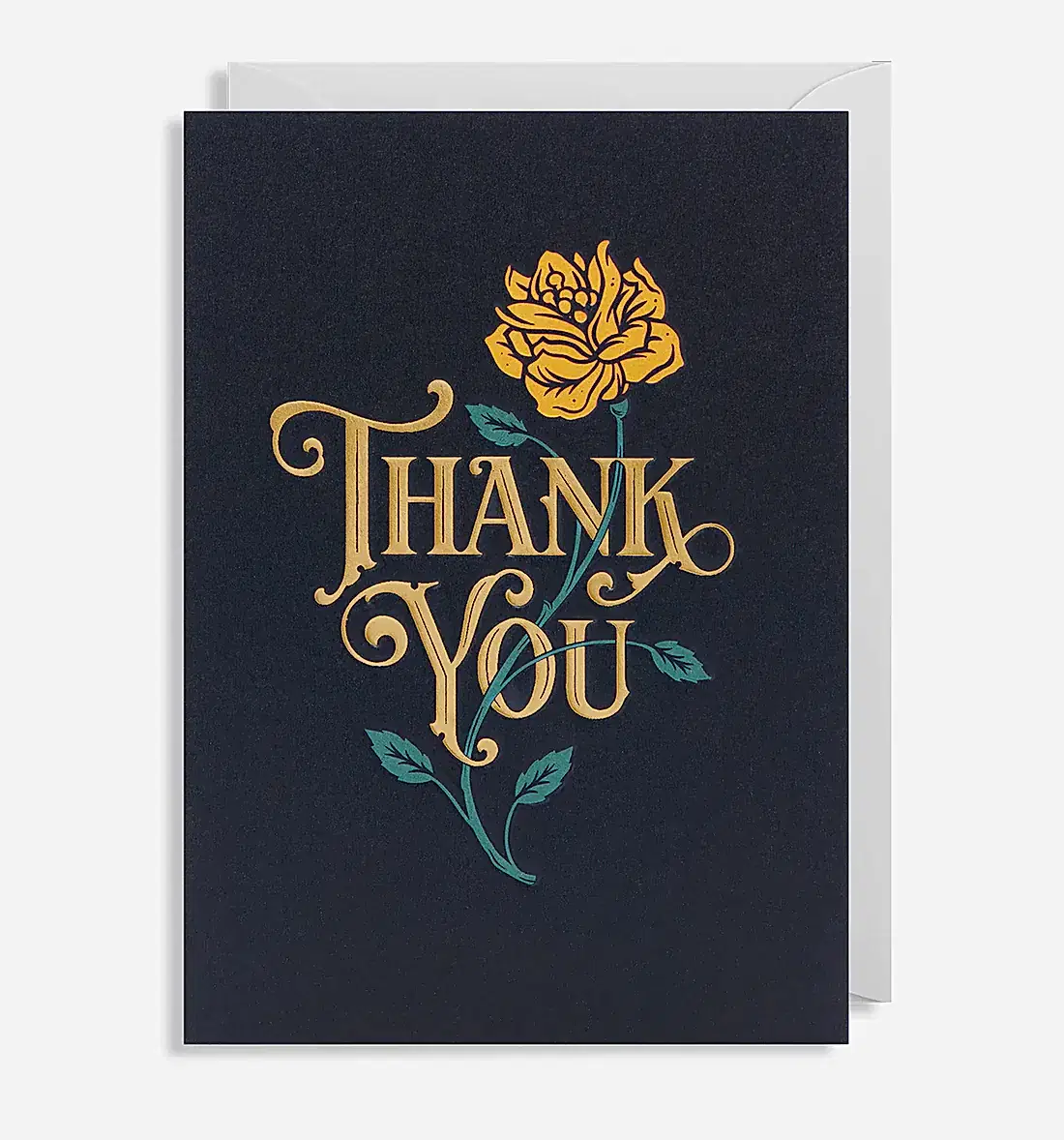 Thank You Modern Calligraphy Floral Card