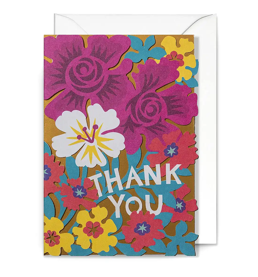Thank You Floral Laser Cut Greeting Card