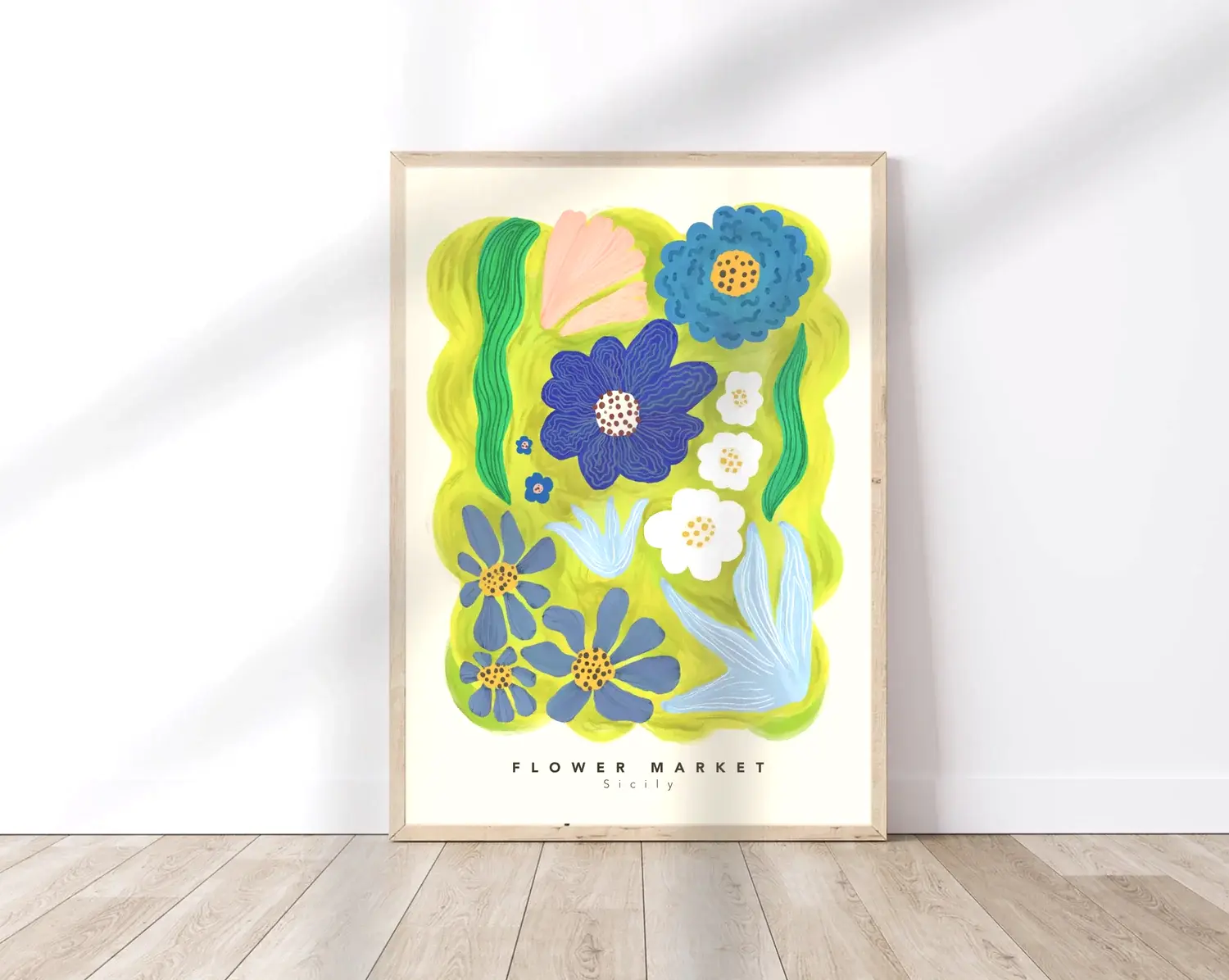 Blue Flower Market Print