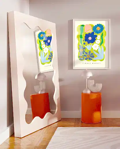 Blue Flower Market Print