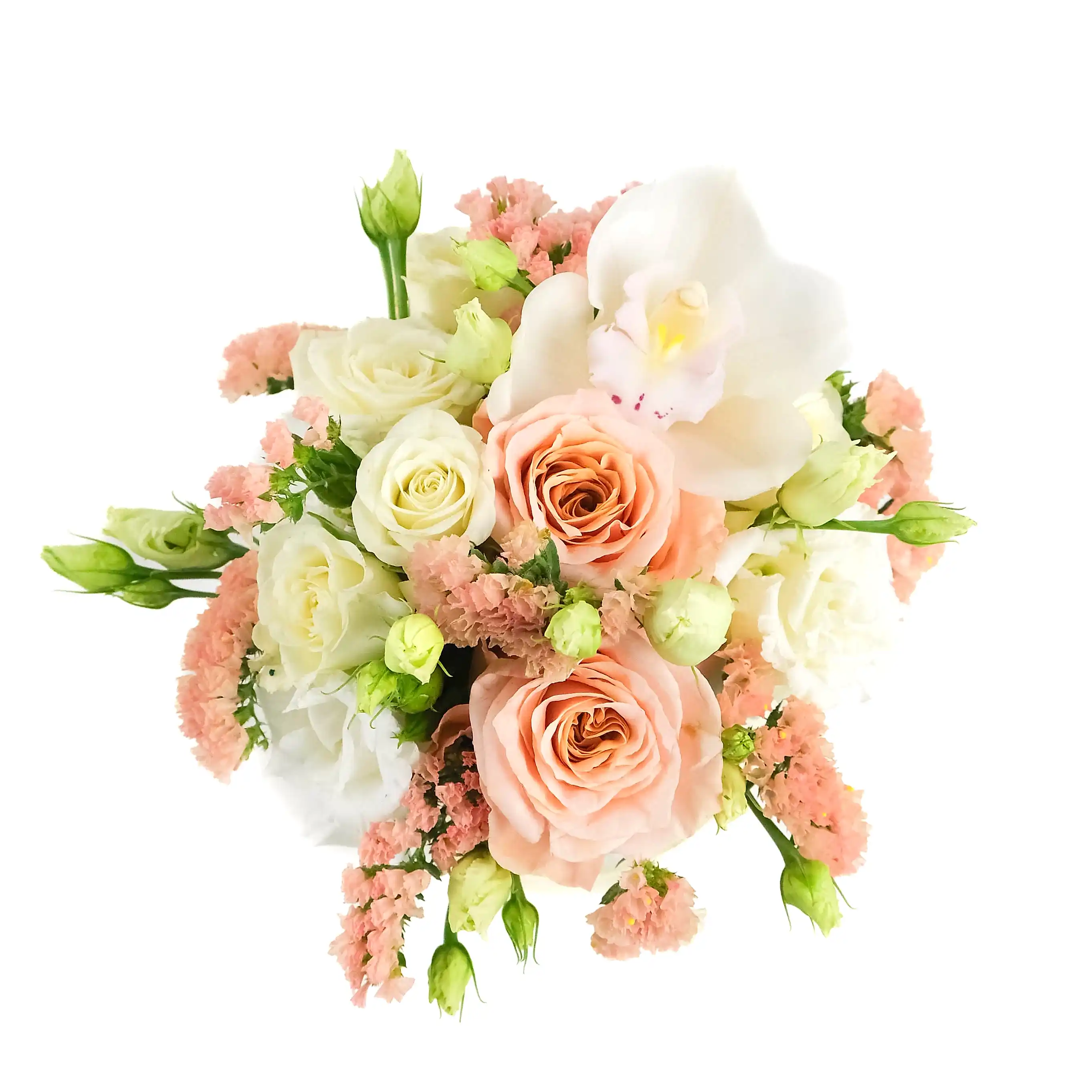 Hat Box - White & Peach
