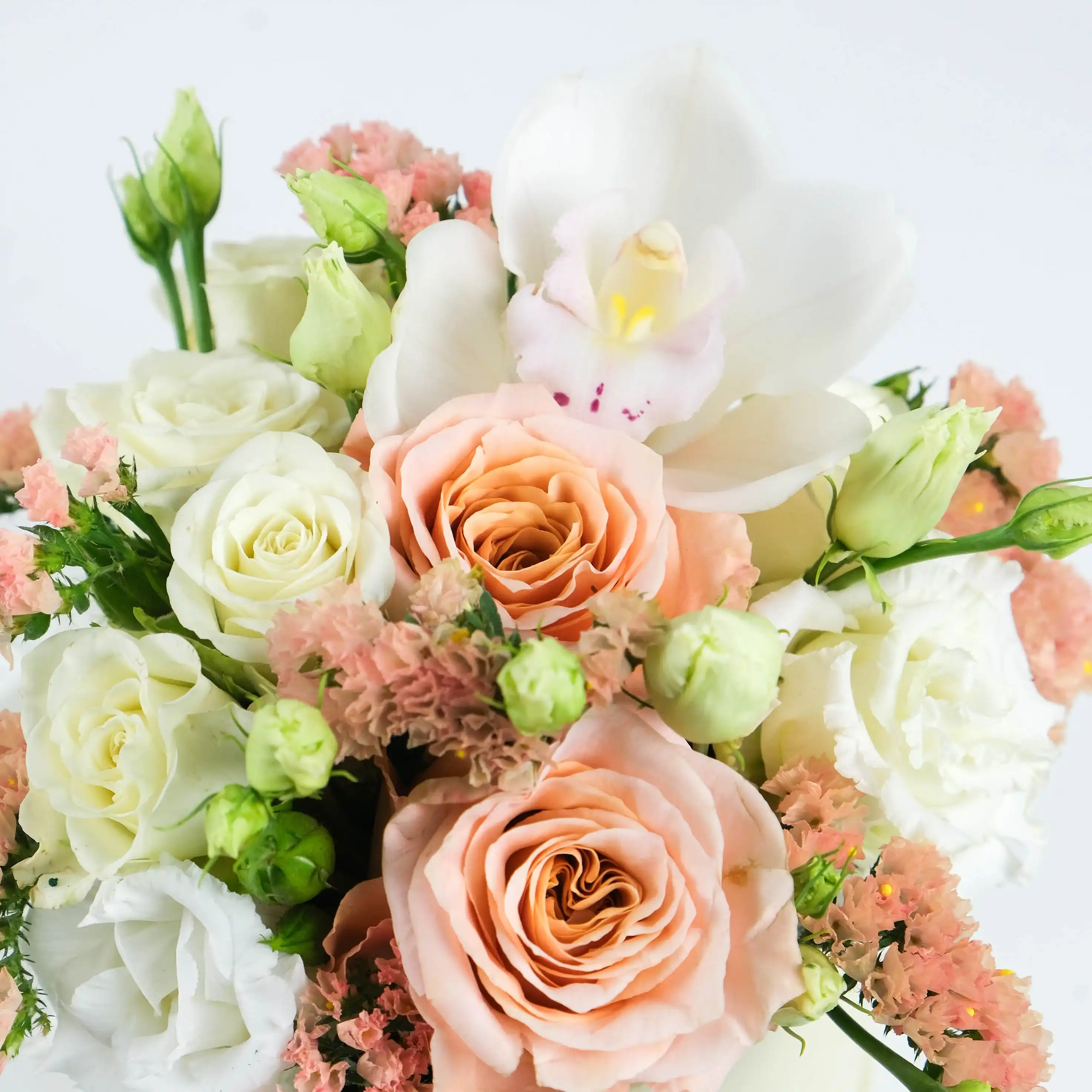 Hat Box - White & Peach