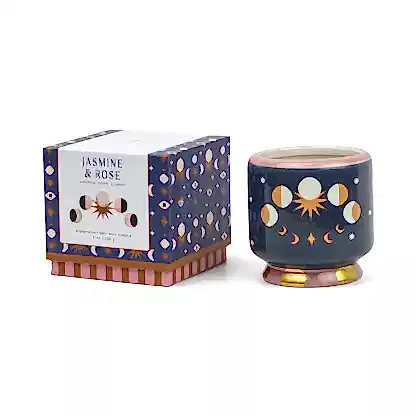 Adopo Jasmine &amp; Rose Moon Phases Candle - 226g